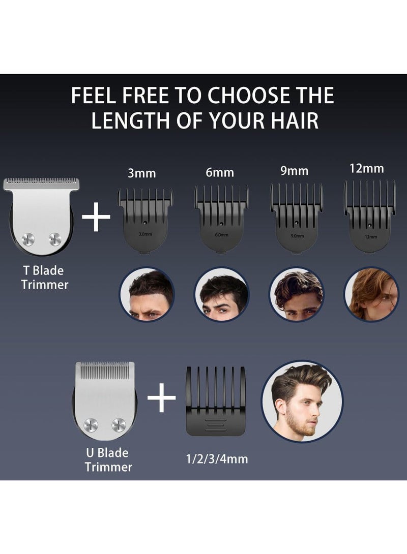 Beard Trimmer for Men - 5 in 1 Kit Electric Razor, Nose Hair Trimmer with LED Display, Cordless Mustache Body Face Grooming Kit, Waterproof Rechargeable Beard Shaver - Image 3